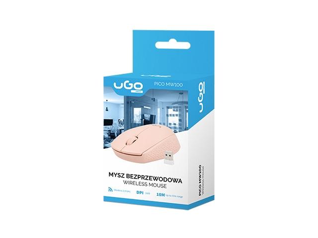 Мишка uGo Mouse Pico MW100 Wireless Optical 1600DPI Pink