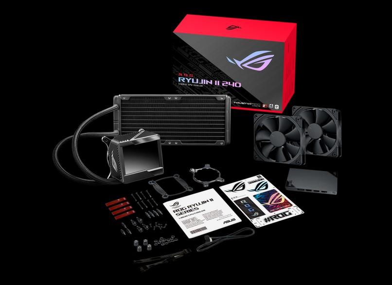 Охладител за процесор ASUS ROG Ryujin II 240 All-in-One liquid CPU cooler with 3.5inch color LCD Embedded pump fan and 2x Noctua iPPC 2000 PWM 120mm fans ROGRYUJINII240