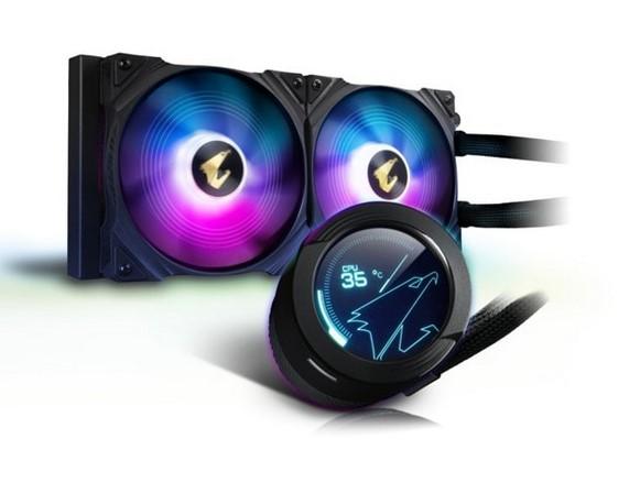 GIGABYTE AORUS WATERFORCE X 280 All-in-one Liquid Cooler with Circular LCD Display RGB Fusion 2.0 Triple 140mm ARGB GP-AORUS WATERFORCE X 280