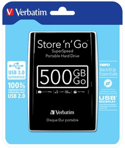 Твърд диск Verbatim External HDD 2.5" 500GB USB3.0 Black