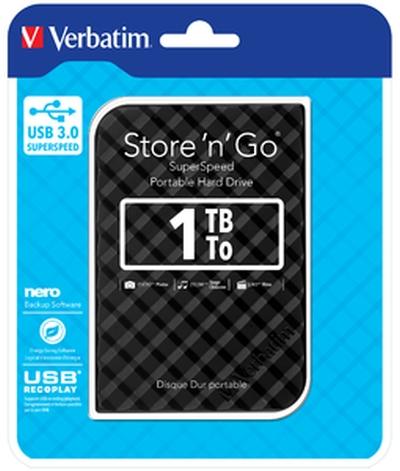 Твърд диск Verbatim ext 1TB USB3.0 Black 2,5"