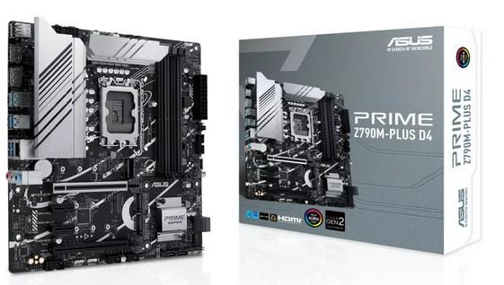 Дънна платка Asus PRIME Z790M-PLUS D4, Z790, LGA1700, 4 x DDR4, PCI-E 5.0 (DP/HDMI), 4 x SATA 6Gb/s, 3 x M.2, 1x USB Type-C, mATX