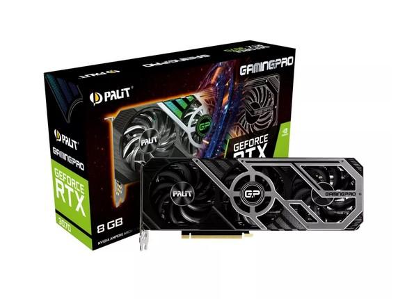 Видео карта Nvidia GeForce RTX 3070, 8GB, Palit GamingPro, PCI-E 4.0, GDDR6, 256-bit, 3xDisplayPort, HDMI