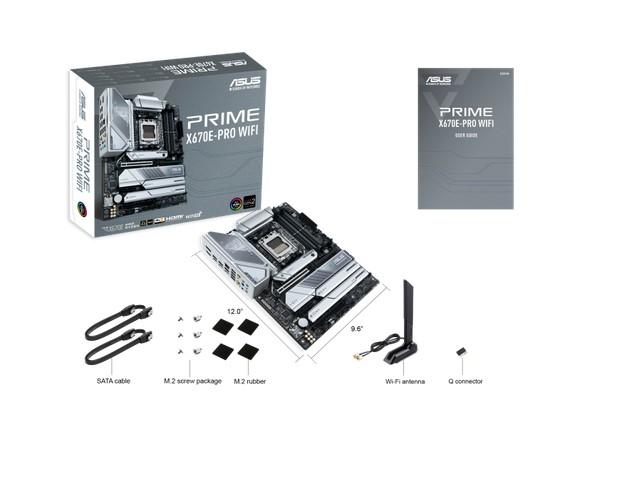 Дънна платка ASUS PRIME X670E-PRO WIFI AM5 (HDMI / DP), 4 x DIMM DDR5, 4 x M.2, 4 x SATA, AURA Sync, ATX