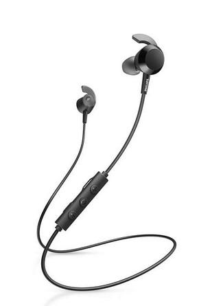 Слушалки Philips TAE4205BK, безжични, Bluetooth, бутон за усилване на басите, Черни