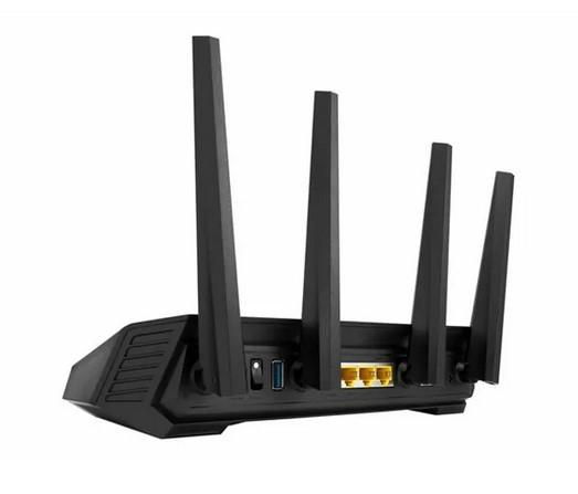 Рутер ASUS ROG STRIX GS-AX5400 Dual-band WiFi 6, 5400Mbs, 2.4GHz (574 Mbps), 5.0 GHz (4804 Mbps), 1x WAN 10/100/1000, 4x LAN 10/100/1000, 4 x външни антени