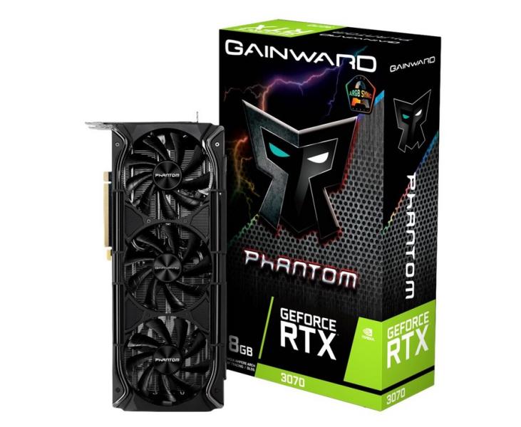 Видео карта Nvidia GAINWARD GeForce RTX 3070 Phantom+, 8GB GDDR6, 256-bit, 3 x DisplayPort, HDMI