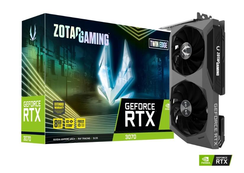 Видео карта ZOTAC GAMING NVIDIA GeForce RTX 3070 Twin Edge LHR 8GB GDDR6 256-bit, 1500/1725MHz, 1xHDMI 2.1, 3xDP 1.4a