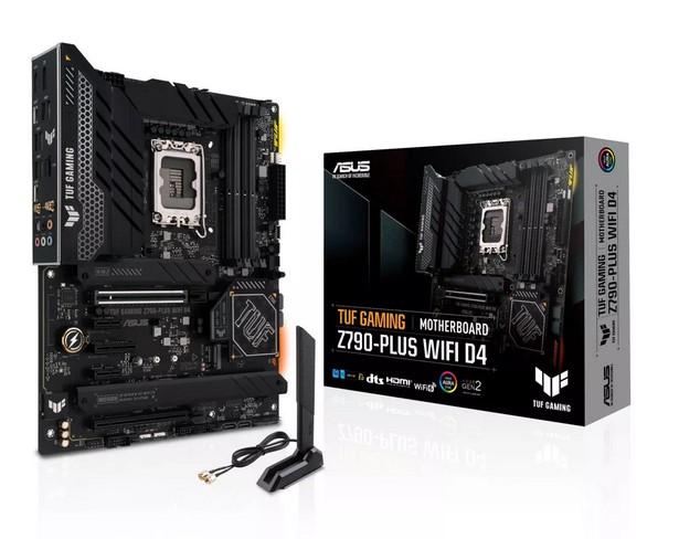Дънна платка Asus TUF GAMING Z790-PLUS WIFI D4, Z790, LGA1700, 4xDDR4, PCI-E 5.0 (DP&HDMI), 4x SATA 6Gb/s, 4x M.2, 2x USB Type-C, ATX