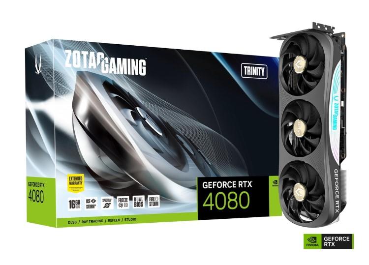 Видео карта ZOTAC GAMING nVIDIA GeForce RTX 4080 Trinity 16GB GDDR6X, 256-bit, 1xHDMI, 3xDP