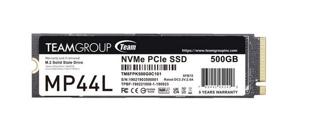 Team Group MP44L SSD , M.2 2280 NVMe 500GB PCI-e 4.0 x4