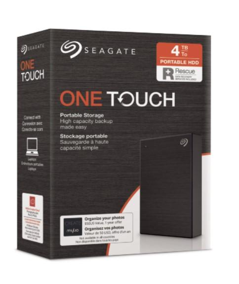 Външен диск SEAGATE One Touch Potable 4TB, съвместим с MAC/PC, USB 3.0, STKC4000400
