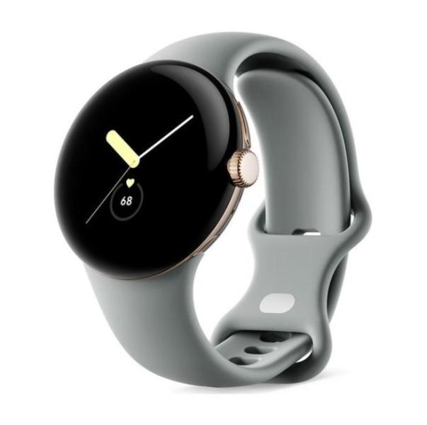 Смарт часовник Google Pixel Watch WiFi с Google Асистент 41mm, 32 GB, Wi-Fi - Gold, Hazel Strap