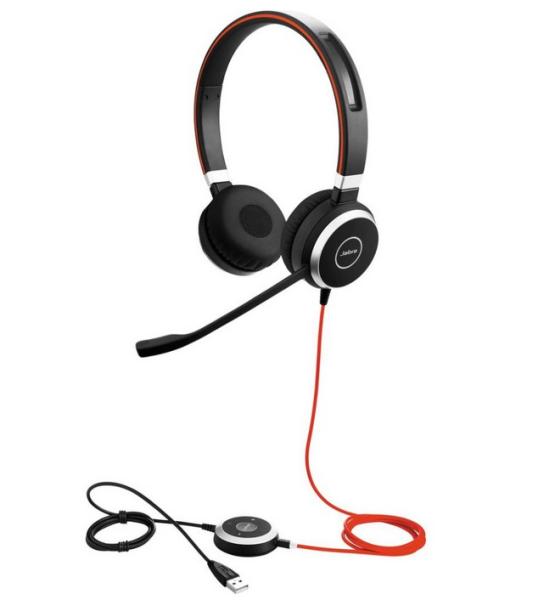 Слушалки Jabra EVOLVE 40 MS, стерео слушалки, USB / 3.5мм жак, конектор с бутон за заглушаване и контрол на звука, черни