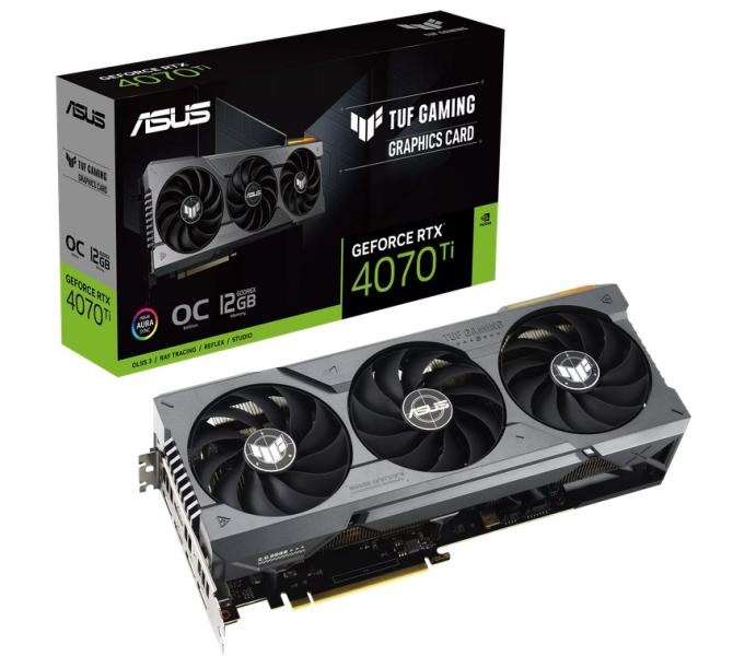 Видео карта ASUS TUF RTX4070 TI OC 12GB GAMING GDDR6X, 192-bit, 2xHDMI 2.1a, 3xDP 1.4a, 90YV0IJ0-M0NA00