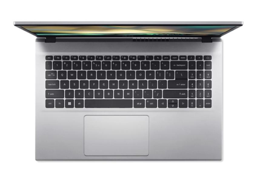 Лаптоп ACER NB ASPIRE 3 A315-59-52MQ (10-ядрен) Intel Core i5 (12th Gen) 1235U 1.3/4.4 GHz, 15.6'' (39.62 cm) FHD IPS SLIM BEZEL, 8GB DDR4 RAM, 512GB SSD, Free DOS, Pure Silver(BG), NX.K6SEX.002