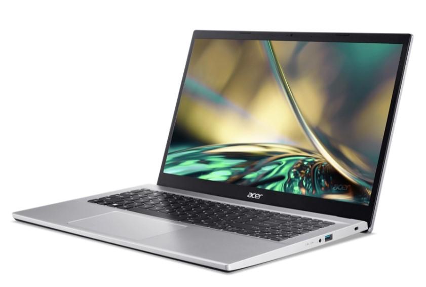 Лаптоп ACER NB ASPIRE 3 A315-59-52MQ (10-ядрен) Intel Core i5 (12th Gen) 1235U 1.3/4.4 GHz, 15.6'' (39.62 cm) FHD IPS SLIM BEZEL, 8GB DDR4 RAM, 512GB SSD, Free DOS, Pure Silver(BG), NX.K6SEX.002