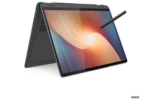 Лаптоп  LENOVO Flex 5 (8-ядрен) AMD Ryzen 7 5700U 1.8/4.3GHz, 16.0" (40.64 cm) WQXGA 400N sRGB Touch, 16GB DDR4, 512GB PCIe Windows 11 Home, Storm Grey, 82RA0007BM