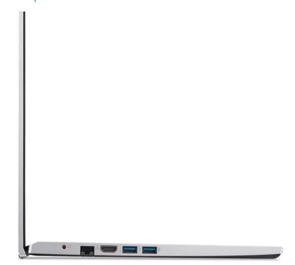 Лаптоп ACER NB ASPIRE 3 A315-59G-56WL, (10-ядрен) Intel Core i5-1235U 1.3/4.4 GHz, 15.6" (39.62 cm) Full HD IPS, 8GB DDR4, RAM 512GB SSD, GeForce MX550 2 GB, Pure Silver, Free DOS, NX.K6WEX.002