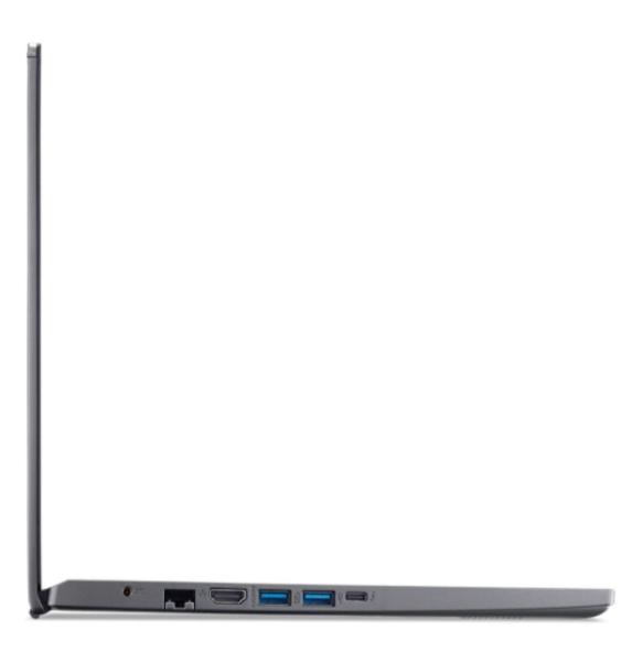 Лаптоп ACER NB ASPIRE 5 A515-57-56E6 (10-ядрен) Intel Core i5 (12th Gen) 1235U 1.3/4.4 GHz,  15.6'' (39.62 cm) FHD IPS SLIM BEZEL, 16GB RAM DDR4, 512GB SSD, Free DOS, Steal Gray, NX.K3KEX.006