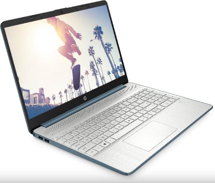 Лаптоп HP 15s-eq3022nu (6-ядрен) AMD Ryzen 5 5625U 2.3/4.3GHz, 15.6'' (39.62 cm) FHD 8GB DDR4, 512GB SSD, Free DOS, Spruce Blue (BG), 7B2Z6EA#AKS