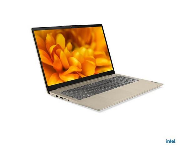 Лаптоп LENOVO IdeaPad 3 UltraSlim (2-ядрен) Tiger Lake Intel Core i3-1115G4 3.0/4.1 GHz, 15.6'' (39.62 cm) FHD AG 300N, 12GB DDR4, 512GB PCIe, Free DOS, Sand, 82H802R4BM