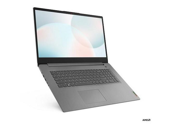 Лаптоп LENOVO IdeaPad 3 UltraSlim (4-ядрен) AMD Ryzen 3 5425U 2.7/4.1GHz, 17.3" (43.94 cm) FHD AG 300N sRGB, 8GB DDR4, 512GB PCIe, Free DOS, Arctic Grey, 82RQ004MBM