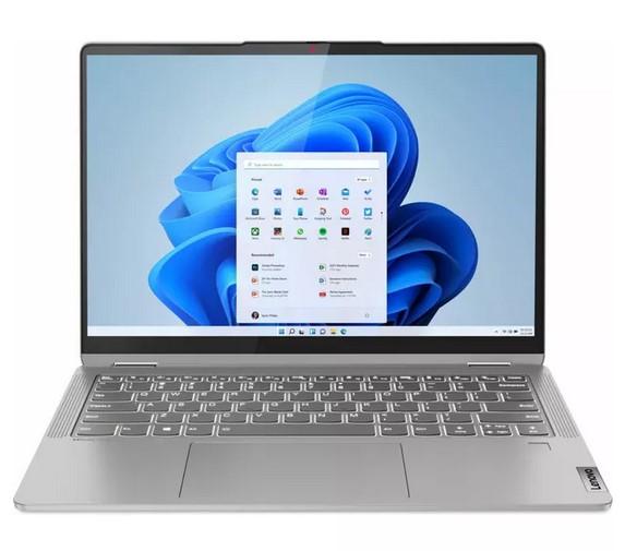 Лаптоп LENOVO Flex 5 (6-ядрен) AMD Ryzen 5 5500U 2.1/4.0GHz, 14" (35.56 cm) WUXGA IPS Glass, Touchscreen Display, 16GB DDR4, 512GB PCIe, Windows 11 Home, Cloud Grey 82R90007BM