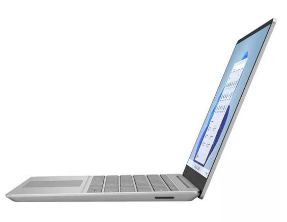 Лаптоп Microsoft Surface Laptop Go 2 (4-ядрен) Tiger Lake Intel Core i5-1135G7 2.4/4.2 GHz, 12.4" (31.50cm) PixelSense Glare Touchscreen Display, 8GB LPDDR4, 128GB SSD, Intel Iris Xe Graphics, Wi-Fi 6, Windows 11 Home, Platinum, 8QC-00024