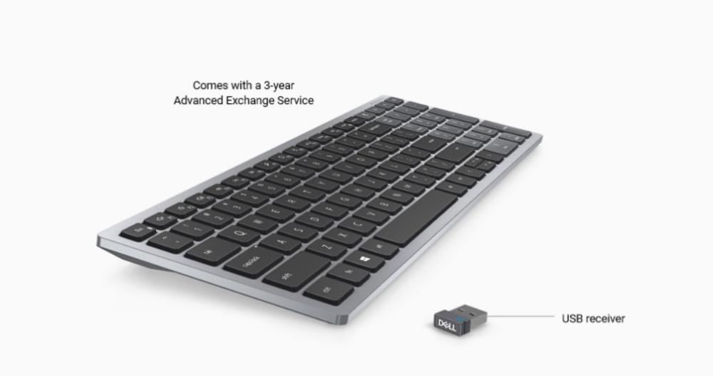 Клавиатура Dell KB740 Wireless/Bluetooth US International (QWERTY), макро бутони, черен - 580-AKOX