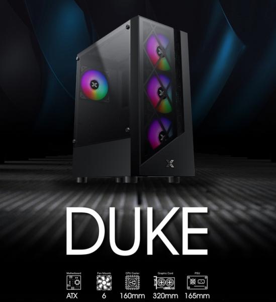 Кутия XIGMATEK Duke EN49158, 1xUSB 3.0, 2xUSB 2.0, HD Audio, M-ATX/Mini ITX/ATX, Черна