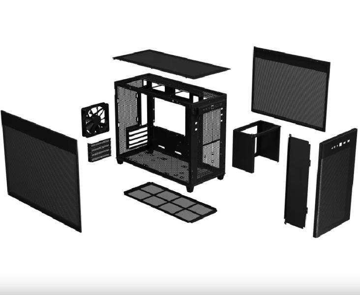 Кутия ASUS AP201 PRIME, 2 x USB 3.2, 1 x USB 3.2 Gen 2 Type-C, 1 x Audio Out, 1 x Audio In, mATX, черна