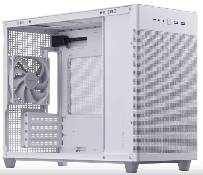 Кутия ASUS AP201 PRIME, 2 x USB 3.2, 1 x USB 3.2 Gen 2 Type-C, 1 x Audio Out, 1 x Audio In, mATX, Бяла