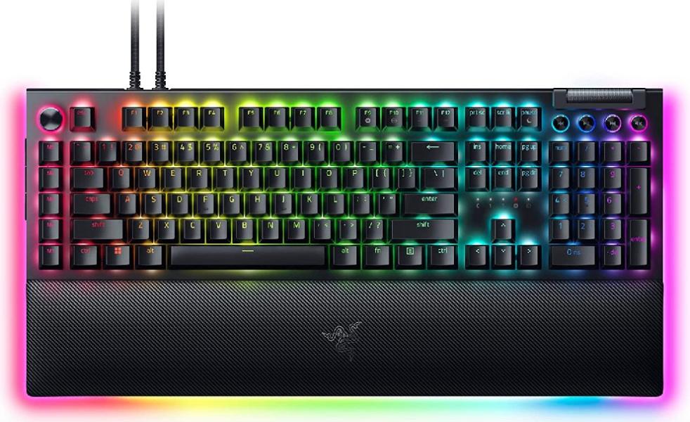 Геймърскa клавиатура Razer BlackWidow V4 Pro, Green Switch, RGB подсветка, USB Type-C, черна