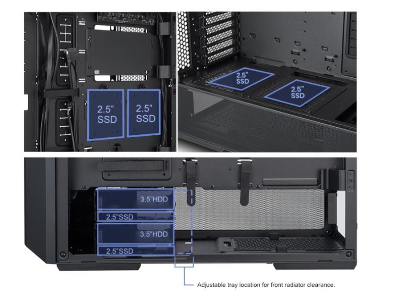 Кутия Lian-Li LANCOOL 216, Mid-Tower, E-ATX, ATX, Micro-ATX, Mini-ITX, Tempered Glass, 2 x USB 3.0, 1 x HD Audio, 1 x Type-C, Черна