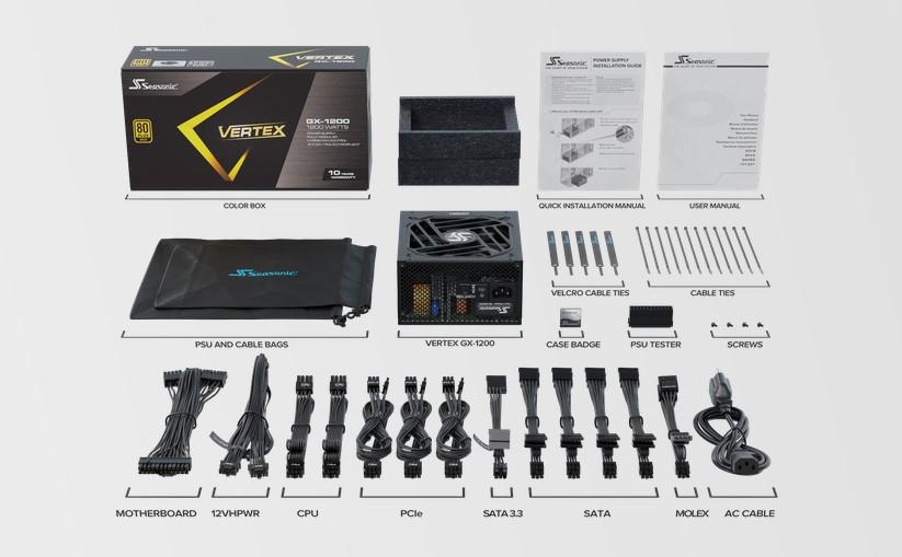 Захранване SEASONIC VERTEX GX-850, 80 PLUS Gold, Fully Modular
