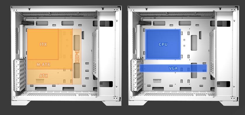 Кутия FORTRON CMT580B, MID TOW,  USB3.2 Gen1 x 2, USB3.2 Gen2 Type-C, HD аудио (2 в 1), E-ATX, ATX, Micro ATX, Mini-ITX