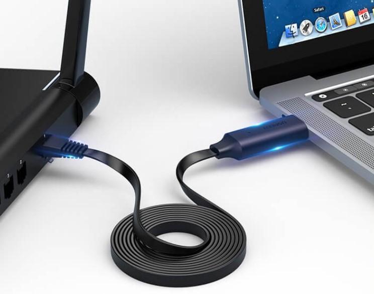 Кабел Ugreen USB-C to RJ45 Console Flat Cable, за устройства с USB-C порт