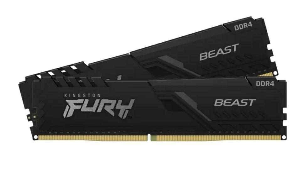 Памет KINGSTON 32GB 3200MHz DDR4 CL16 DIMM Kit of 2 FURY Beast Black KF432C16BBK2/32