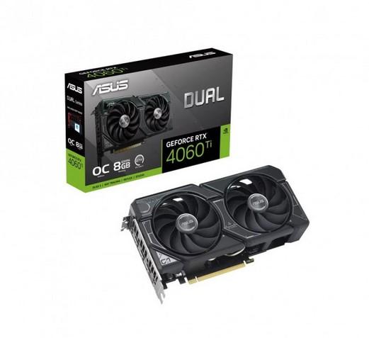 Видео карта ASUS Dual GeForce RTX4060 Ti OC Edition 8GB GDDR6, 128-bit, PCIe 4.0, HDMI 2.1, 3xDisplayPort 1.4a
