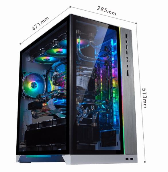 Кутия Lian Li PC-O11 Dynamic XL ROG Certified, 4 x USB 3.0; 1 x HD Audio; 1 x Type-C,  Mid-Tower, Tempered Glass, Бяло