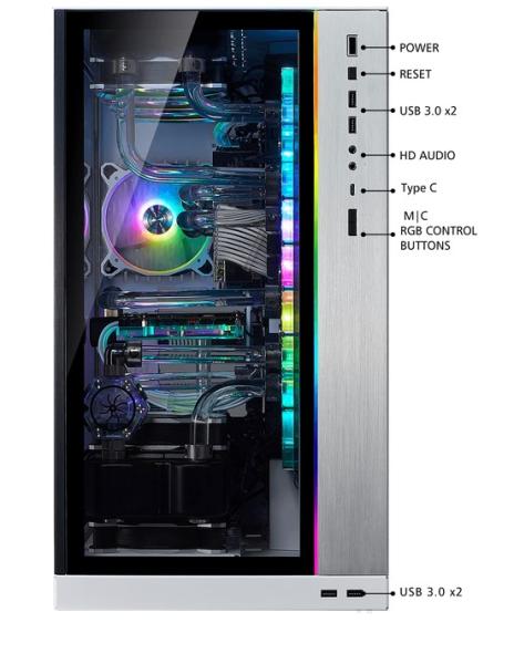 Кутия Lian Li PC-O11 Dynamic XL ROG Certified, 4 x USB 3.0; 1 x HD Audio; 1 x Type-C,  Mid-Tower, Tempered Glass, Бяло