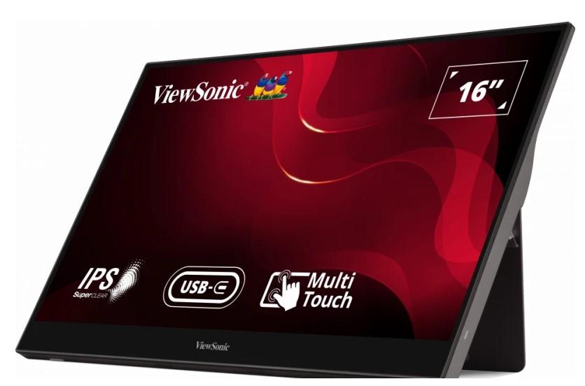 Монитор VIEWSONIC TD1655 Portable Touch Display 15.6" (39.62 cm)  IPS, 6.5ms (Typical GTG), 60Hz, 1920x1080, mini HDMI, 2xUSB Type-C