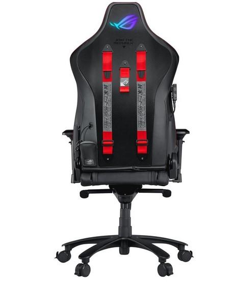 Геймърски стол Asus ROG Chariot MSG010, метална база, еко кожа, регулируеми подлакътници, регулируема височина, RGB подсветка, черен