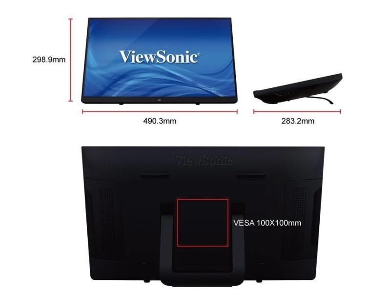 Дисплей ViewSonic TD2230, тъч дисплей, 21.5" (54.61 cm), Full HD, DP, HDMI, VGA, USB
