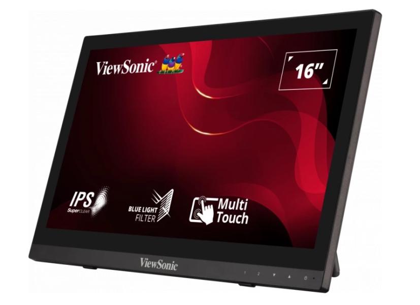 Монитор ViewSonic TD1630-3, 15.6" (39.62 cm) TN панел, тъч скрийн, HD, 12ms, 220cd/m2, HDMI, VGA