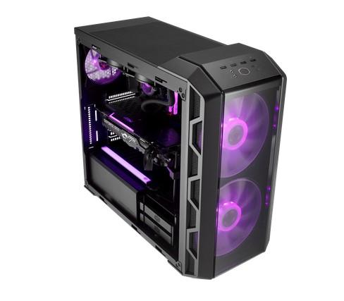 Кутия Cooler Master Master MasterCase H500 Gunmetal ARGB, 2x USB 3.2, 2x USB 2.0, RGB подсветка, страничен прозорец от закалено стъкло, ATX/mATX/miniITX, черна