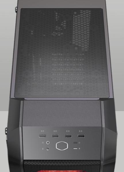 Кутия Cooler Master Master MasterCase H500 Gunmetal ARGB, 2x USB 3.2, 2x USB 2.0, RGB подсветка, страничен прозорец от закалено стъкло, ATX/mATX/miniITX, черна