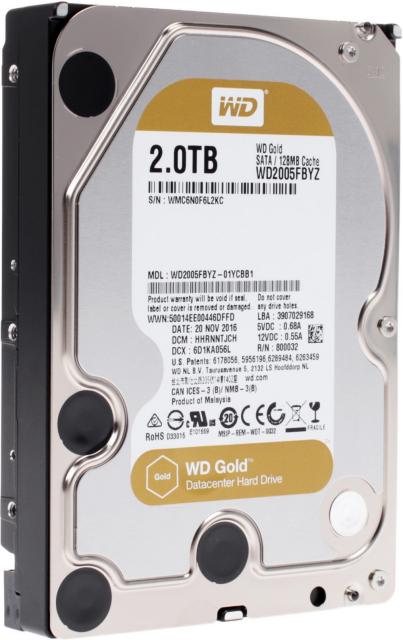 Твърд диск Western Digital Gold Datacenter HDD 2 TB - SATA 6Gb/s  7200 rpm 128MB