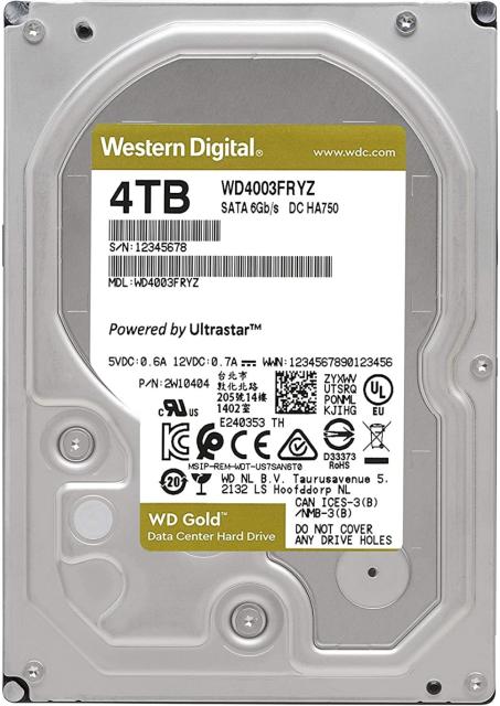 Твърд диск Western Digital Gold Datacenter HDD 4 TB - SATA 6Gb/s 7200 rpm 256MB